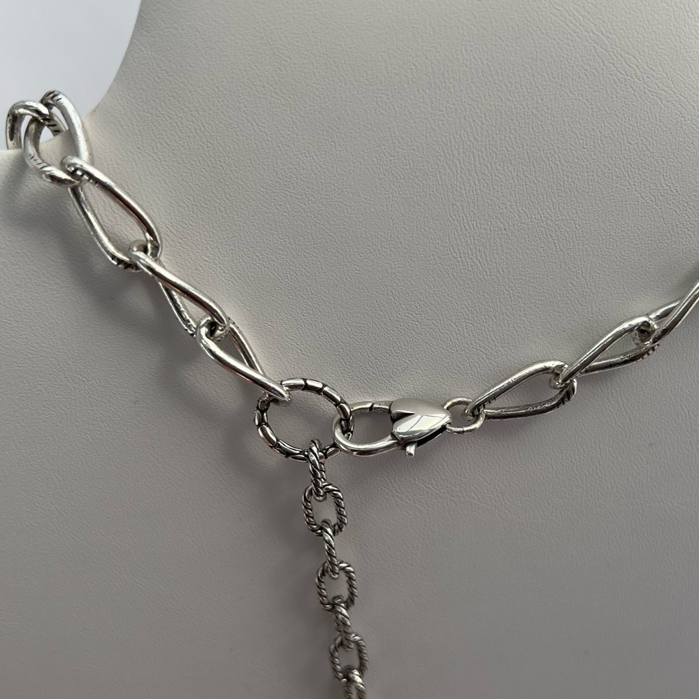 𝅺Brighton Pebble Cascade Layered Multi Strand Silver Necklace - Picture 5 of 12